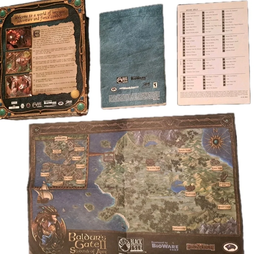 Baldur's Gate II: Shadows of Amn Guide, Quick Reference, Box And Map No Game